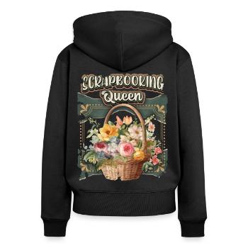 Vintage Scrapbooking, Scrapbook, Poetry Album - Women's Premium Organic Zip Hoodie - black - Back - Julia (174cm)