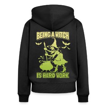 Witch, Witchcraft, Witchcraft, Witchcraft, Spell - Women's Premium Organic Zip Hoodie - black - Back - Julia (174cm)