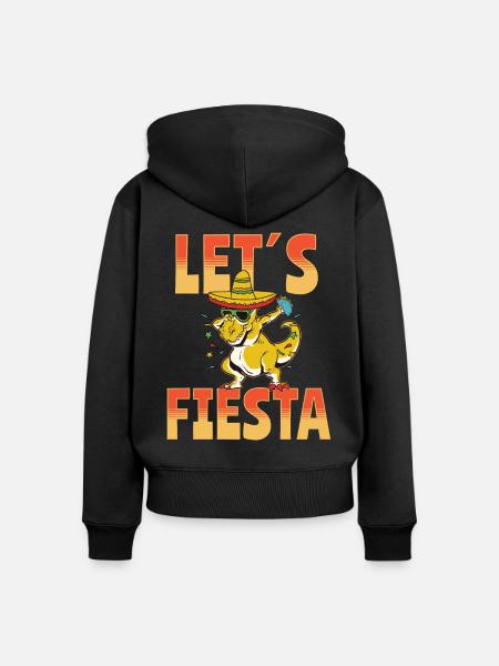 Let's Fiesta Taco Dino - Frauen Premium Bio Zip Hoodie - Schwarz