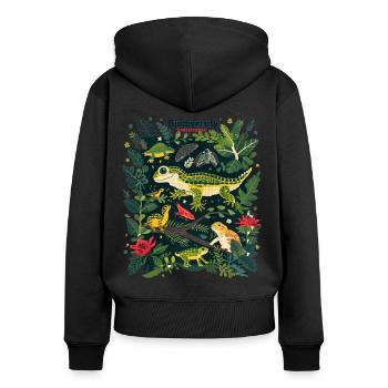 Biodiversität Erhaltung Tropische Fauna - Frauen Premium Bio Zip Hoodie - Schwarz - Hinten - Julia (174cm)