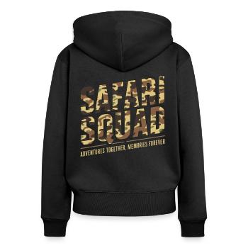 Safari Squad - Abenteuer Zusammen, Erinnerungen - Frauen Premium Bio Zip Hoodie - Schwarz - Hinten - Julia (174cm)