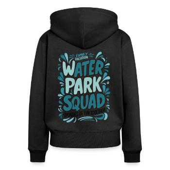 Familienurlaub Wasserpark Team Spaß - Frauen Premium Bio Zip Hoodie - Schwarz - Hinten - Julia (174cm)