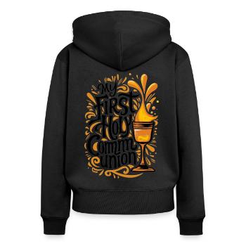 My First Holy Communion Solemn Chalice - Women's Premium Organic Zip Hoodie - black - Back - Julia (174cm)