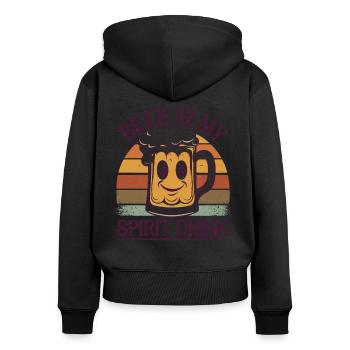 Beer is my soul drink - Women's Premium Organic Zip Hoodie - black - Back - Julia (174cm)