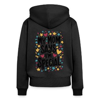 My mama says I'm special - Women's Premium Organic Zip Hoodie - black - Back - Julia (174cm)