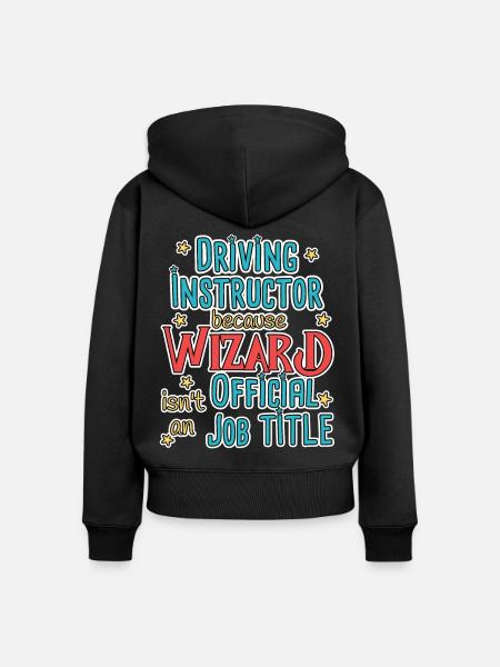 Driving Instructor Wizard Fahrschule - Frauen Premium Bio Zip Hoodie - Schwarz