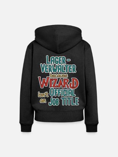 Lagerverwalter Wizard - Frauen Premium Bio Zip Hoodie - Schwarz