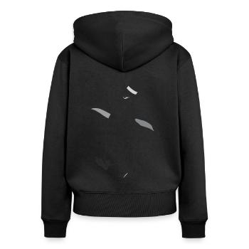 Pingouin élégant avec chapeau haut de forme et nœud papillon - Sweat à capuche zippé Premium bio Femme - noir - Dos - Julia (174cm)