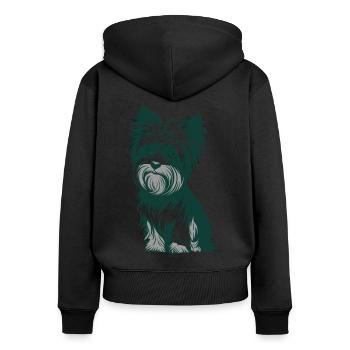 Yorkshire terrier illustration pour les amoureux des chiens - Sweat à capuche zippé Premium bio Femme - noir - Dos - Julia (174cm)
