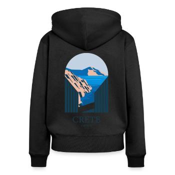 Grete Greece Souvenir : Paysage Sublime - Sweat à capuche zippé Premium bio Femme - noir - Dos - Julia (174cm)