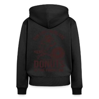 Run like a marathon runner when donuts at the finish line - Women's Premium Organic Zip Hoodie - black - Back - Julia (174cm)
