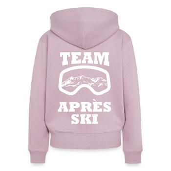 Team Apres Ski - Women's Premium Organic Zip Hoodie - dusky pink - Back - Julia (174cm)