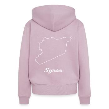 Chile Flagge Landkarte - Frauen Premium Bio Zip Hoodie - Altrosa - Hinten - Julia (174cm)