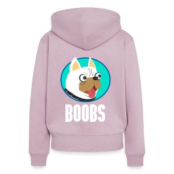 Boobs - Hund - Frauen Premium Bio Zip Hoodie - Altrosa - Hinten - Julia (174cm)