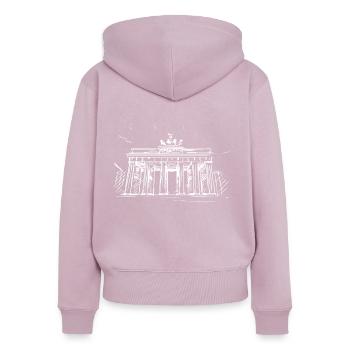 Berlin - Brandenburg Gate - Women's Premium Organic Zip Hoodie - dusky pink - Back - Julia (174cm)