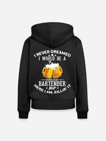 Bartender - Barkeeper - Frauen Premium Bio Zip Hoodie - Schwarz