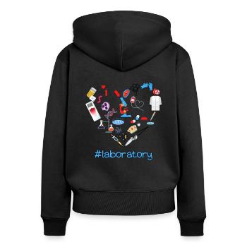#laboratory #lablife - Sweat à capuche zippé Premium bio Femme - noir - Dos - Julia (174cm)