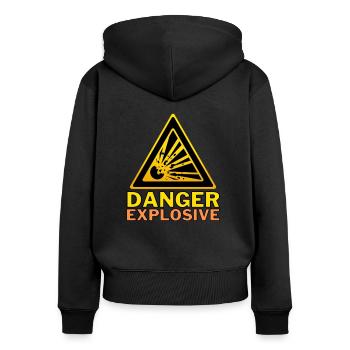 danger explosive - Women's Premium Organic Zip Hoodie - black - Back - Julia (174cm)