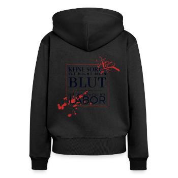 Blutflecken im Labor BMA MTA - Frauen Premium Bio Zip Hoodie - Schwarz - Hinten - Julia (174cm)