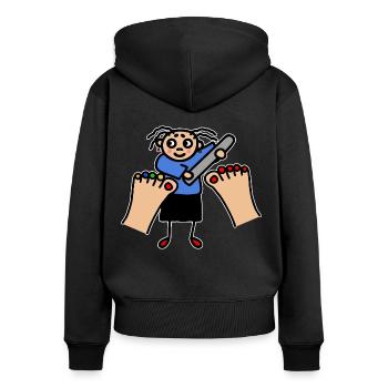 Foot Feet Podiatrist Podiatrist Beauty Cosmetics - Women's Premium Organic Zip Hoodie - black - Back - Julia (174cm)