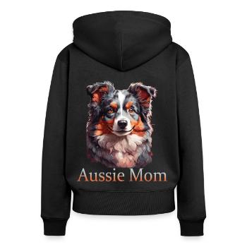 Maman australienne - Sweat à capuche zippé Premium bio Femme - noir - Dos - Julia (174cm)