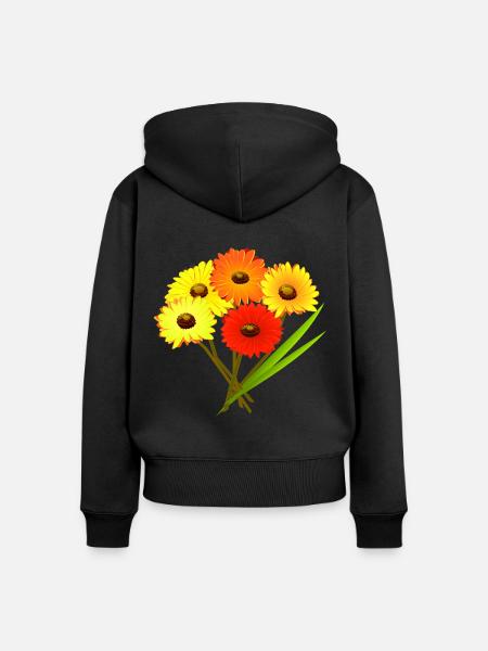 Blumenstrauß - Frauen Premium Bio Zip Hoodie - Schwarz