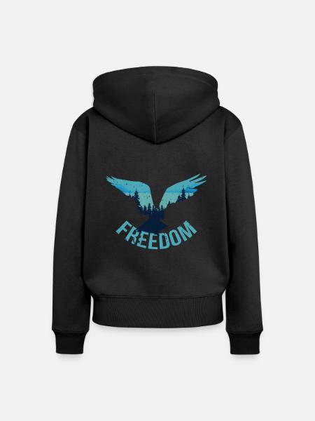 Freiheit Freedom - Frauen Premium Bio Zip Hoodie - Schwarz