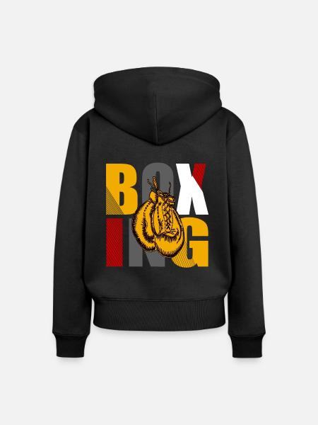 Boxen Boxkampf Boxhandschuhe - Frauen Premium Bio Zip Hoodie - Schwarz