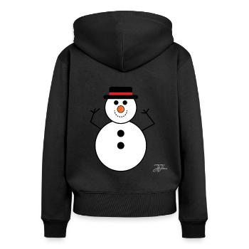 Weihnachten Weihnachten Weihnachten Weihnachtszeit - Frauen Premium Bio Zip Hoodie - Schwarz - Hinten - Julia (174cm)