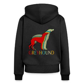 greyhound - Women's Premium Organic Zip Hoodie - black - Back - Julia (174cm)
