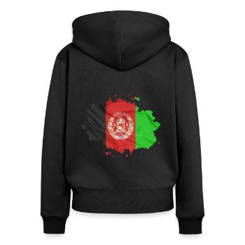 Afghanistan flag - Women's Premium Organic Zip Hoodie - black - Back - Julia (174cm)