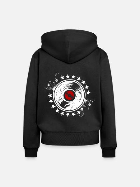 Musik CD - Frauen Premium Bio Zip Hoodie - Schwarz