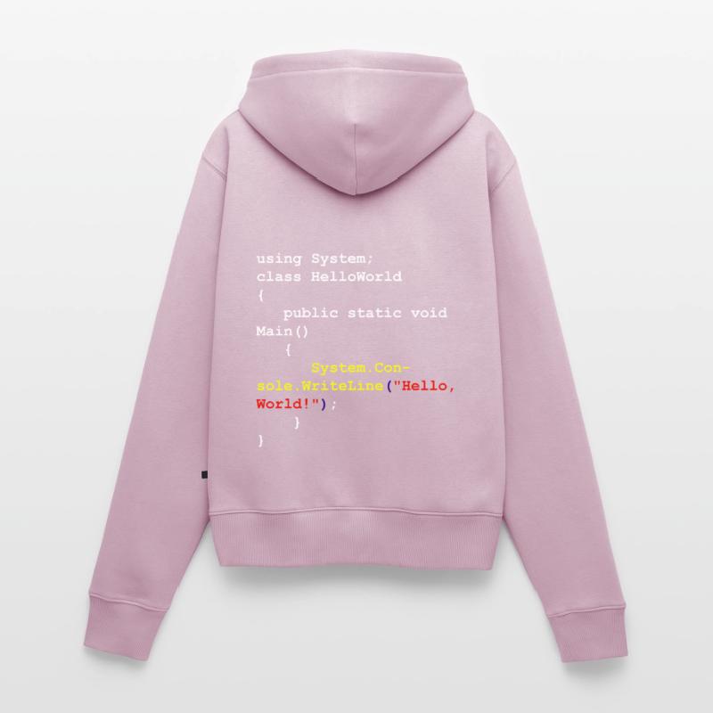 Hello World C # Sharp developer program gift Women's Premium Organic Zip Hoodie