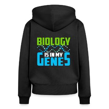 biology - Women's Premium Organic Zip Hoodie - black - Back - Julia (174cm)