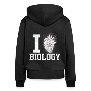 Biologe Lehrer - Frauen Premium Bio Zip Hoodie - Schwarz - Hinten - Julia (174cm)