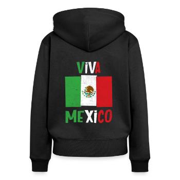 Drapeau mexicain pays mexicain mexique nation - Sweat à capuche zippé Premium bio Femme - noir - Dos - Julia (174cm)