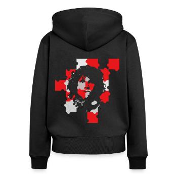 morrison jim 70 Musiklegende Doors - Frauen Premium Bio Zip Hoodie - Schwarz - Hinten - Julia (174cm)
