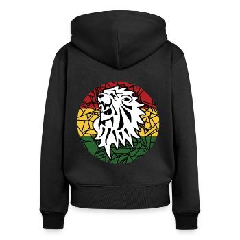 reggae - Sweat à capuche zippé Premium bio Femme - noir - Dos - Julia (174cm)