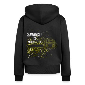 La sciure de bois scintille les hommes - Sweat à capuche zippé Premium bio Femme - noir - Dos - Julia (174cm)