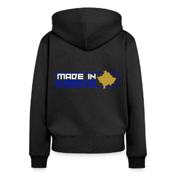 Kosovo Homeland Origin Kosovare Kosova Albania - Women's Premium Organic Zip Hoodie - black - Back - Julia (174cm)