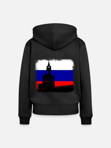 Russland - Frauen Premium Bio Zip Hoodie - Schwarz