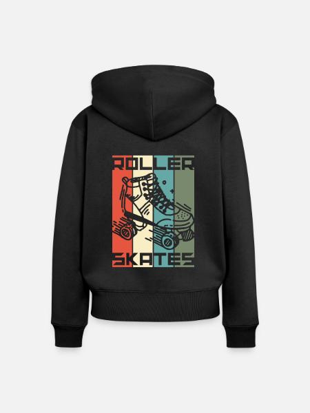 Rollschuhe - Frauen Premium Bio Zip Hoodie - Schwarz
