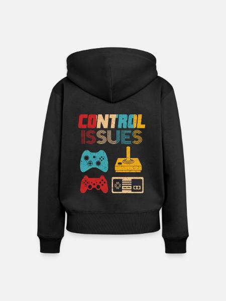 Retrogaming Gamer Gaming Controller Joystick - Frauen Premium Bio Zip Hoodie - Schwarz