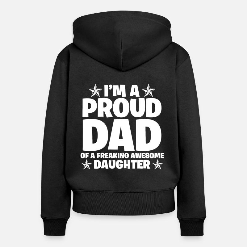 Fête des Pères - Sweat à capuche zippé Premium bio Femme - noir