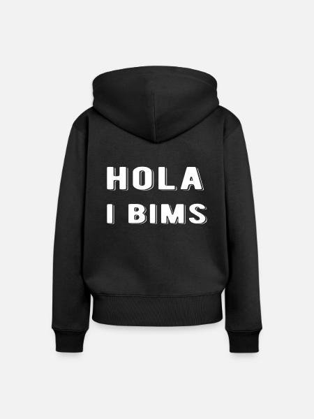 I Bims - Frauen Premium Bio Zip Hoodie - Schwarz