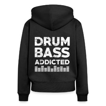 Drum n Bass party music - Women's Premium Organic Zip Hoodie - black - Back - Julia (174cm)