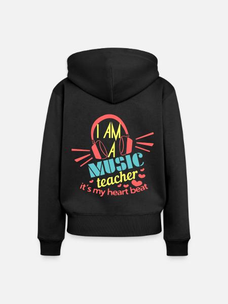 Musik Lehrer Spruch - Frauen Premium Bio Zip Hoodie - Schwarz