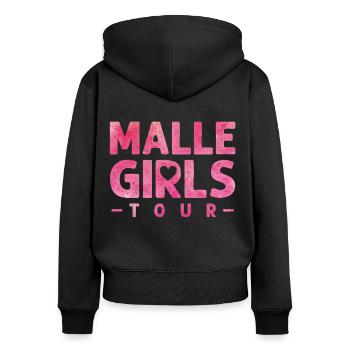 malle girls tour herz - Frauen Premium Bio Zip Hoodie - Schwarz - Hinten - Julia (174cm)