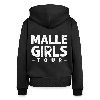 malle girls tour herz - Frauen Premium Bio Zip Hoodie - Schwarz - Hinten - Julia (174cm)