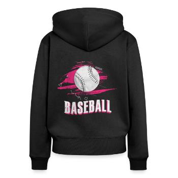 Baseball Baseball-Spieler Baseballmannschaft - Frauen Premium Bio Zip Hoodie - Schwarz - Hinten - Julia (174cm)